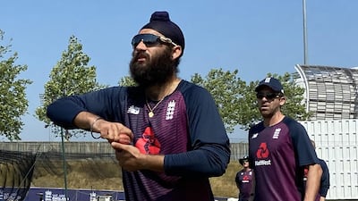 Amar Virdi bowling during training at the Ageas Bowl on June 26, 2020. Getty