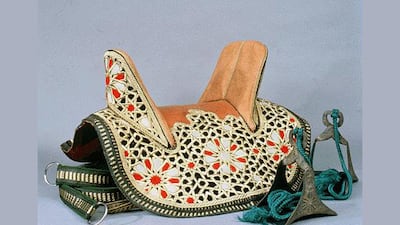 A richly embroidered saddle given to US president Ronald Reagan by Chadli Bendjedid, president of Algeria, in 1985. Because of his love for riding, Mr Reagan received dozens of saddles from the general public and foreign leaders