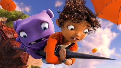 The Williams family won a trip to London to attend the red-carpet premiere of Home. Courtesy DreamWorks