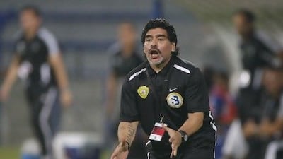 Diego Maradona's first season at Wasl has not been a success, results wise. Mike Young / The National