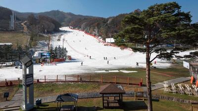 The slopes at the Bokwang Snow Park where the aerials, moguls, cross, slope style, slalom, halfpipe and slopestyle events will take place during the Pyeongchang Winter Olympics Games 2018. As test events start on November 21, 2016 for the 2018 Winter Olympics, host Pyeongchang is facing the uncomfortable truth that it's a place not many people have heard of. Francois Xavier Marit / AFP