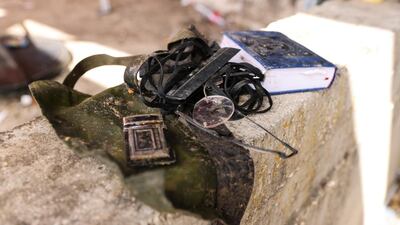 Personal belongings of Orthodox Jews can be seen on Mount Meron, northern Israel. Reuters