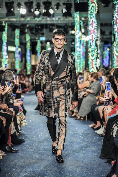 There were beautifully crafted suits, exquisite brocades and embroidery that felt wonderfully baroque. Victor Besa / The National
