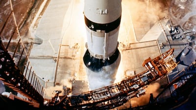 The 363-feet tall Saturn V rocket carrying the Apollo 11 launches from its pad in Cape Canaveral, USA. NASA / EPA