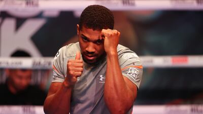 Anthony Joshua trains at the O2 Arena in London. Getty
