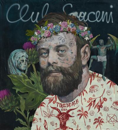 Philip Mueller's self-portrait as Bacchae, 2020. Courtesy the artist and Carbon 12