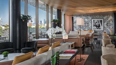 The lobby lounge is a lovely way to be welcomed into the hotel. Bulgari Resort Dubai