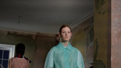 A model presents a creation at the Burberry Spring/Summer 2018 show at London Fashion Week. Mary Turner / Reuters