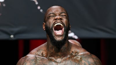 Deontay Wilder during the weigh-in prior to his WBC world heavyweight fight with Tyson Fury at the Grand Garden Arena in Las Vegas, Nevada. EPA
