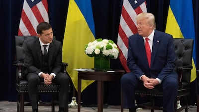 Ukraine's President Volodymyr Zelenskyi and US President Donald J Trump. EPA