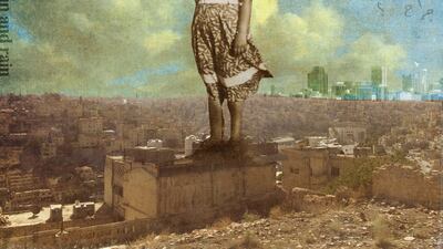 Collage work using old family photos by Al Khalidi. Photo: Ahmed Al Khalidi