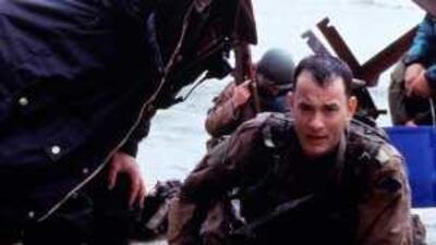 Steven Spielberg, left, directs Tom Hanks in Saving Private Ryan.