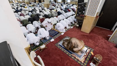 Morning prayers signal the start of the Eid Al Adha festival