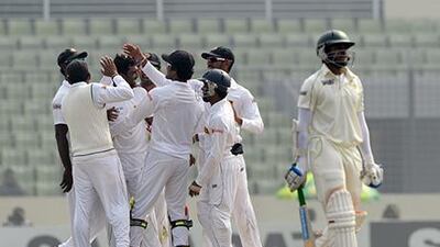 Sri Lanka's Dilruwan Perera took his first five-wicket haul in Test cricket at the age of 31. Munir uz Zaman / AFP