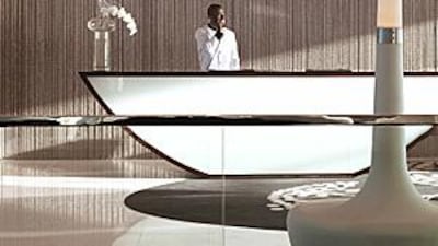 The lobby of the Fairmont Bab Al Bahr.