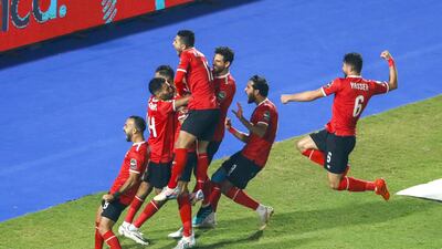 Al Ahly celebrate Amr El Soleya's goal. AFP