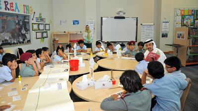Sheikh Abdullah read the children “The Clean Dirham”, a book about the importance of using money to make others happy.. Wam