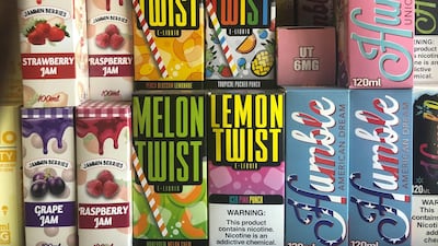 Flavoured vaping products have come under close scrutiny after doctors began seeing teenage users with the lungs of 70-year-olds. Lucy Nicholson / Reuters