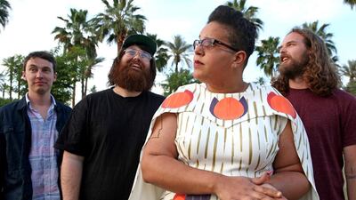 Alabama Shakes, from left, Heath Fogg, Zac Cockrell, Brittany Howard and Steve Johnson. Photo by Rich Fury / Invision / AP