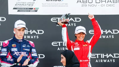 Amna Al Qubaisi in tears of joy after taking the win. Victor Besa / The National