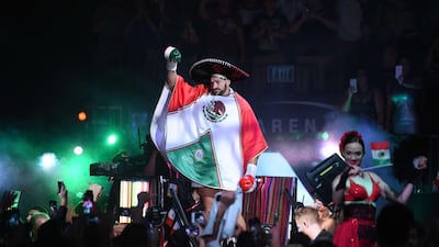 Tyson Fury makes his entrance to the ring for his heavyweight fight against Otto Wallin at T-Mobile Arena on September 14, 2019 in Las Vegas, Nevada. AFP