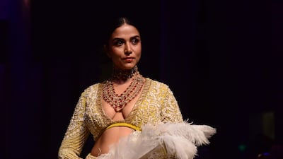 A model presents another of Manish Malhotra's creations.
