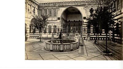 Felix Bonfils (1831-1885), 'Courtyard of the Lisbona House, Damascus' from the Pierre de Gigord Collection, Paris. Photo: Collection Pierre de Gigord