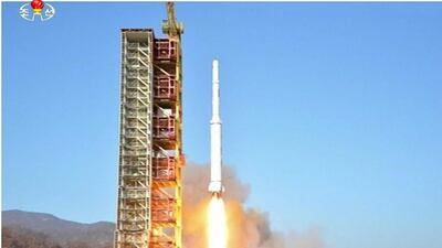 A North Korean long-range rocket is launched on February 7, 2016. (Yonhap / Reuters)