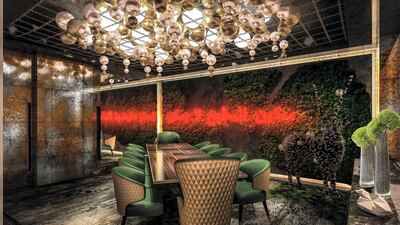 Rendering of the private dining area