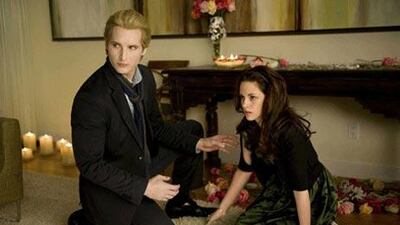 Peter Facinelli and Kristen Stewart in The Twilight Saga: New Moon. The Twilight books and movies have helped make the science fiction and fantasy genres more mainstream.