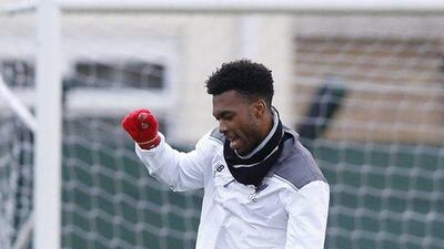Liverpool’s Daniel Sturridge during training. Action Images via Reuters / Carl Recine
