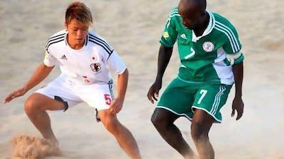 Nigeria defeated Japan to clinch a last-four spot in the Intercontinental Cup in Dubai. Courtesy www.beachsoccer.com