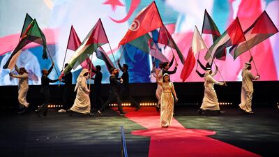 Artists performs at the 2019 Arab Reading Challenge in Dubai, UAE. Shruti Jain for The National