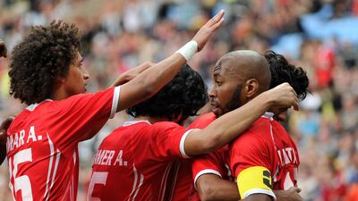 Ismail Matar of United Arab Emirates celebrates his goal. Getty Images