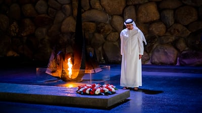 Sheikh Abdullah bin Zayed visits Holocaust memorial in Tel Aviv. Wam