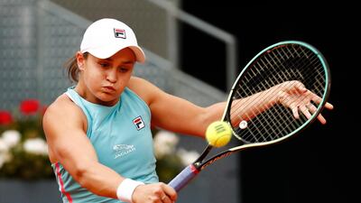 World No 1 Ashleigh Barty during the final in Madrid. Reuters
