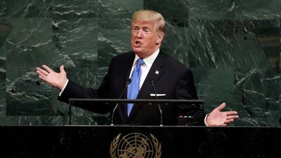 Putting "America first" is not contingent on cutting off ties with the world, as Trump's speech to the UN demonstrated. AP / Richard Drew