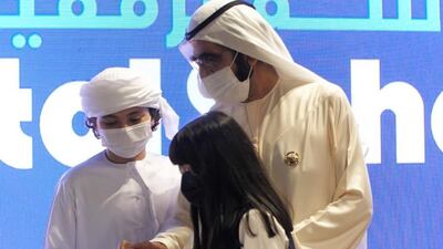 Sheikh Mohammed bin Rashid, Vice President and Ruler of Dubai, attends the launch of The Digital School. Courtesy: Sheikh Mohammed bin Rashid Twitter