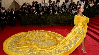 Rihanna in a Guo Pei creation at the 2015 Met Gala. EPA