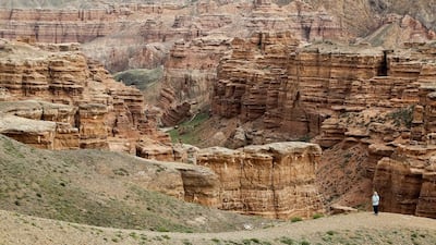 A boy stands at an edge of the Charyn Canyon. Shamil Zhumatov / Reuters