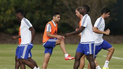 Radamel Falcao, centre, has pleased Jose Mourinho with his performances in preseason. Andrew Couldridge / Reuters