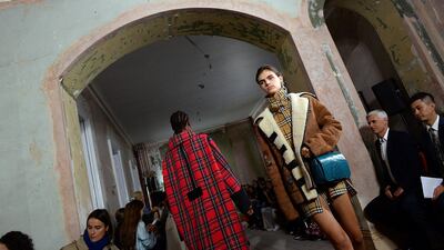 A model presents a creation at the Burberry Spring/Summer 2018 show at London Fashion Week. Mary Turner / Reuters