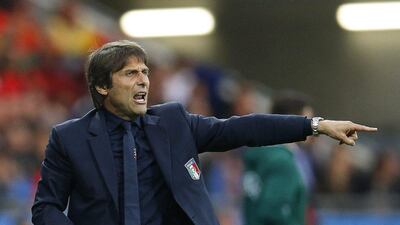 Italy’s head coach Antonio Conte gestures during the Uefa Euro 2016 group E preliminary round match between Belgium and Italy at Stade de Lyon in Lyon, France, 13 June 2016. Robert Ghement / EPA