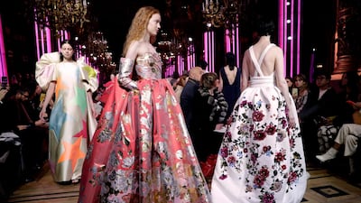 Schiaparelli's 2019 Spring-Summer Haute Couture collection fashion show in Paris, on January 21, 2019. AFP