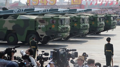 China's military has shown off a new hypersonic ballistic nuclear missile believed capable of breaching all existing anti-missile shields used by the US and its allies. AP Photo