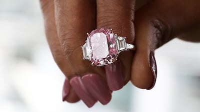 The Eternal Pink diamond was sold for $34.8 million at a Sotheby's auction in 2023. Pawan Singh / The National