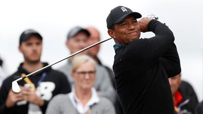 Tiger Woods on a practice round at Carnoustie, Scotland, where the 147th British Open will be played. Reuters