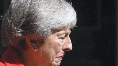 Theresa May outside 10 Downing Street on May 24, 2019 to announce that she would resign on June 7, 2019. Getty Images