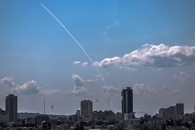 An Israeli interception attempt on an Iranian missile over Jerusalem. EPA