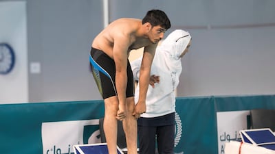 Abdullah Al Tajer competes in the Special Olympic Mena Games in Abu Dhabi last year. Reem Mohammed / The National